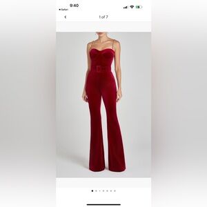 NADINE MERABI Burgundy Jumpsuit